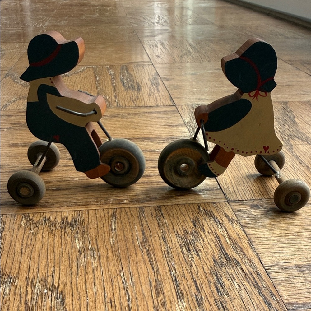 Charming Wooden Tricycle Toy Duo